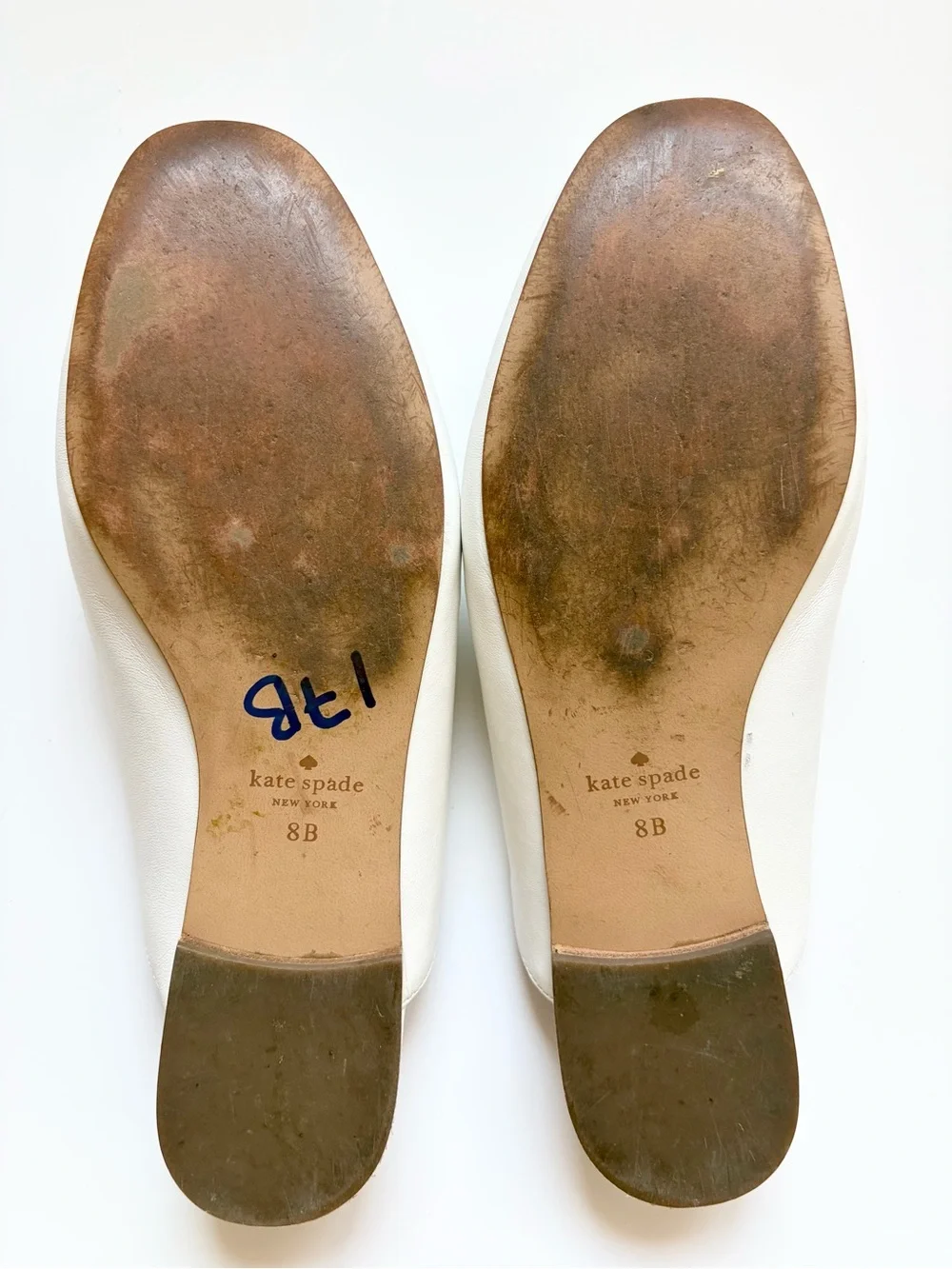 FINAL PRICE! Kate Spade Colada Spade White Leather Mules Size 8 Old Money Shoes